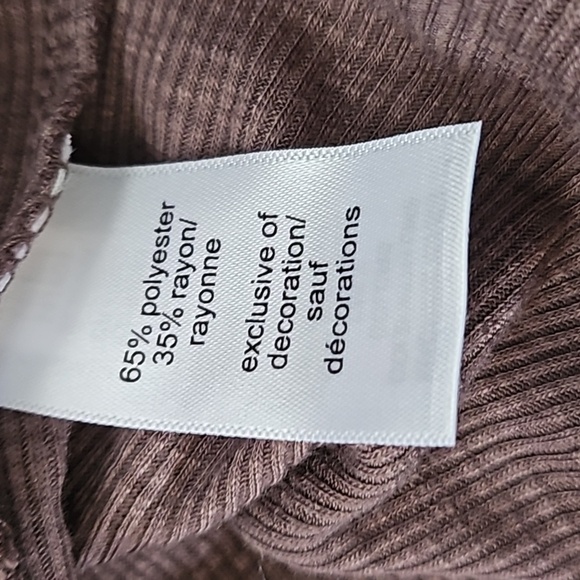 Maurices Brown Henley Long Sleeve Tee with Pink, Rust, and Off-white Stripes NWT - Picture 14 of 14